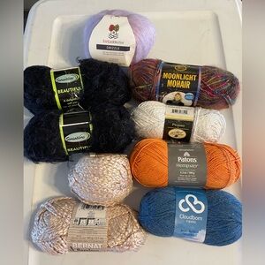 YARN!!! Colorful Yarn Bundle 9 skeins
